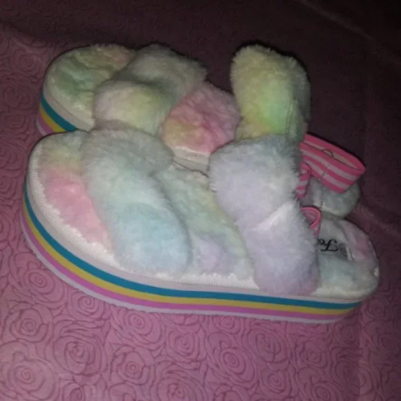 SOLD-pastel Rainbow Platform Sandals - Picture 2 of 7